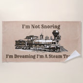 Nicht schnarchen, träumen, ich bin Dampfzug, Name Strandtuch (Vorderseite)