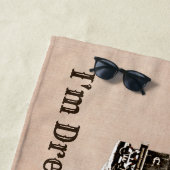 Nicht schnarchen, träumen, ich bin Dampfzug, Name Strandtuch (Beispiel)