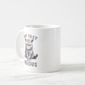 Nicht schnell, nur wütend - Spaß der Grauen Katze Kaffeetasse (Vorderseite Links)