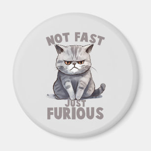 Nicht schnell, nur wütend - Spaß der Grauen Katze Magnet