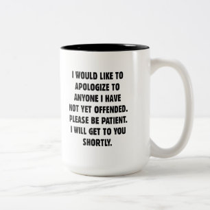 Nicht schon beleidigt zweifarbige tasse