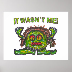 Nicht schuldig gremlin lustige Handschrift gezeich Poster