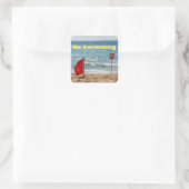 Nicht Schwimmen Quadratischer Aufkleber (Tasche)