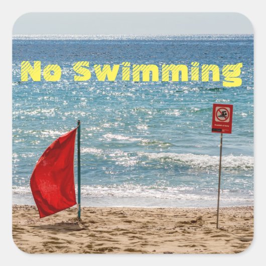 Nicht Schwimmen Quadratischer Aufkleber (Vorderseite)