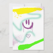 nicht SECHS, SIEBEN Sprayfarbe, Junge 7. Geburtsta Einladung (Rückseite)