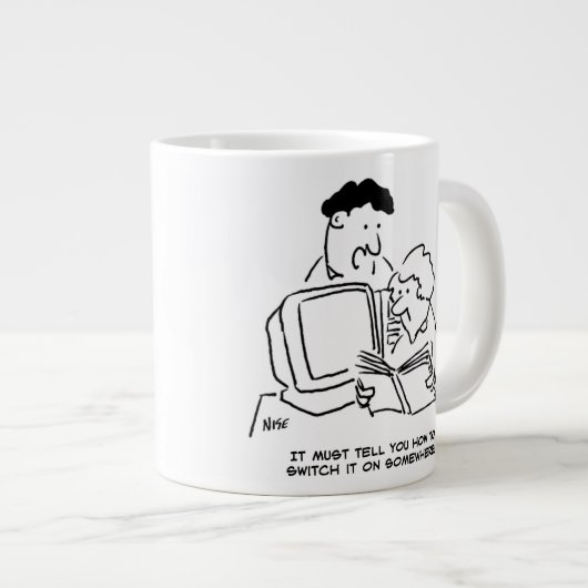 Nicht sehr Computersicherheit Jumbo-Tasse (Vorderseite Rechts)