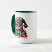 Nicht sehr froh Weihnachtself | Funny Personalisie Tasse (Vorderseite Links)