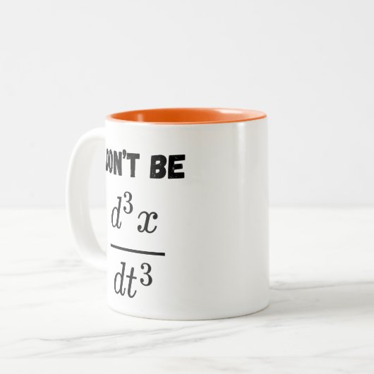 Nicht sein dritter Derivative Jerk Math Student Le Zweifarbige Tasse (Vorderseite Links)