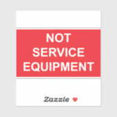 Nicht-Service-Equipment-Etikett Aufkleber (Blatt)