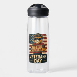 Nicht Sieg Tag kühne Katze - Veteranen Tagesdesign Trinkflasche