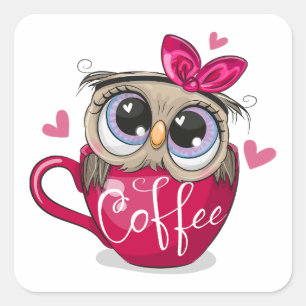 Nicht sitzen in einer Tasse Kaffee Quadratischer Aufkleber