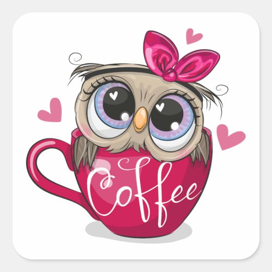 Nicht sitzen in einer Tasse Kaffee Quadratischer Aufkleber (Vorderseite)