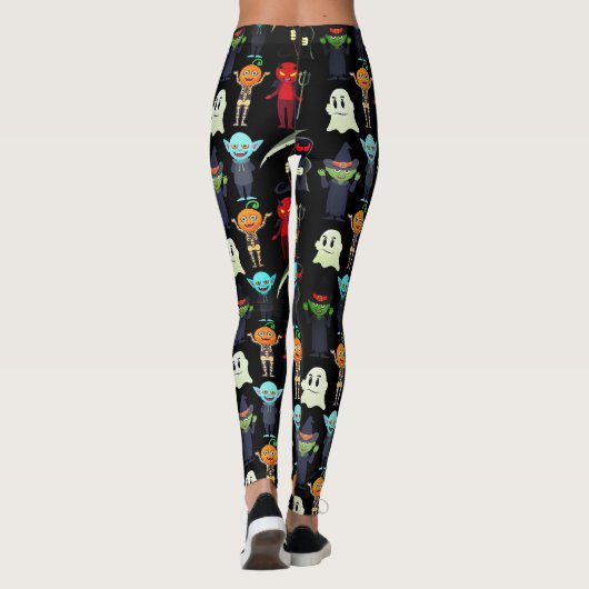 Nicht so Beängstigende Monster Halloween Leggings (Rückseite)