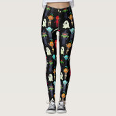 Nicht so Beängstigende Monster Halloween Leggings (Vorderseite)