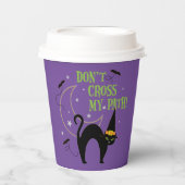 Nicht so Beängstigende Schwarzkatze mit Hexenhut L Pappbecher (Vorderseite)