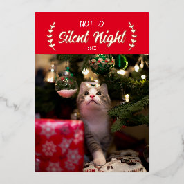 Nicht so Stille Nachttier Foto Foil Holiday Card Folien Feiertagskarte