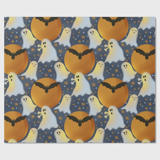 Nicht so unheimliche Geister, orangefarbenes Packp Geschenkpapier (Flach)