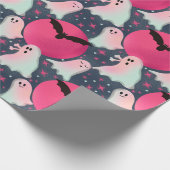 Nicht so unheimliche Geister rosa Geschenkpapier (Ecke)