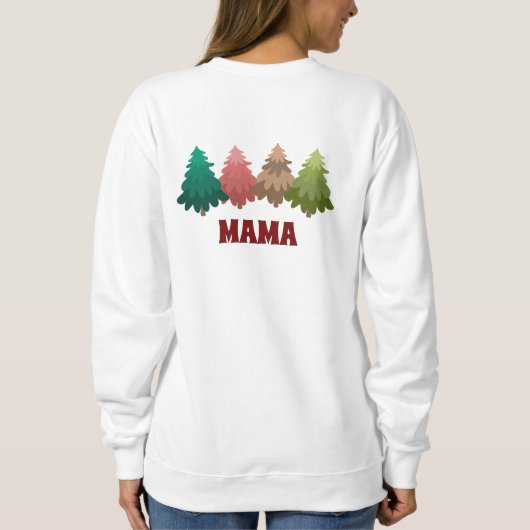Nicht so üppiger Weihnachtssüß mit Bäumen Sweatshirt (Rückseite)