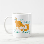 Nicht so verrückte Katze Lady gelb Kaffeetasse (Links)