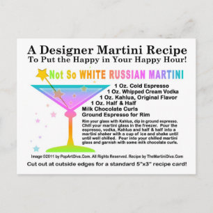 Nicht so weißes Rezept Russlands Martini Postkarte