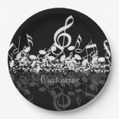 Nicht', sondern zitternde Musiknoten Pappteller (Vorderseite)