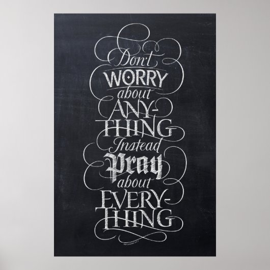 NICHT SORGEN - Chalkboard-Kalligrafie-Khalk Poster (Vorne)