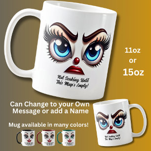 Nicht sprechen, fantastische Augen lustiges Gesich Kaffeetasse