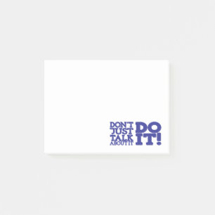 Nicht sprechen Sie über es einfach tun es blaue Post-it Klebezettel