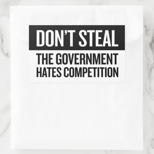 Nicht stehlen - Klein Rechteckiger Aufkleber (Tasche)