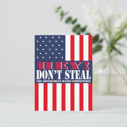 Nicht stehlen postkarte (Stehend Vorderseite)