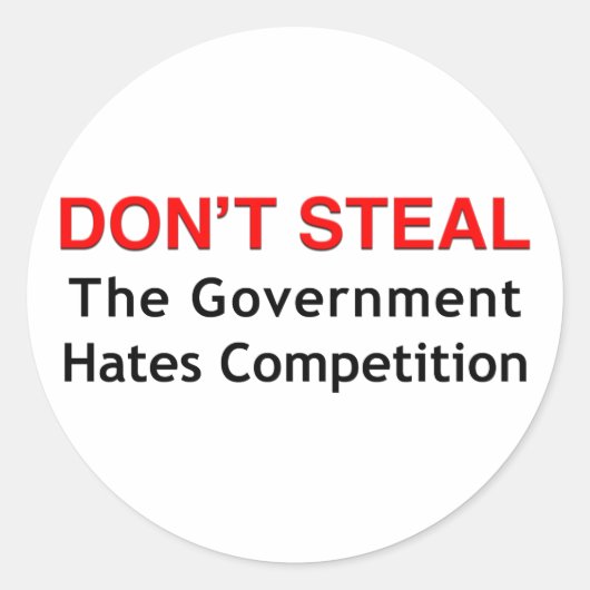 Nicht stehlen runder aufkleber (Vorderseite)