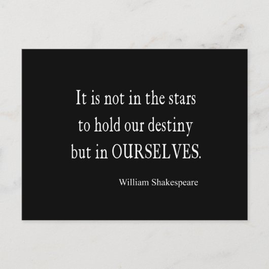 Nicht Sterne zerstören, sondern wir selbst Shakesp Postkarte (Vorderseite)