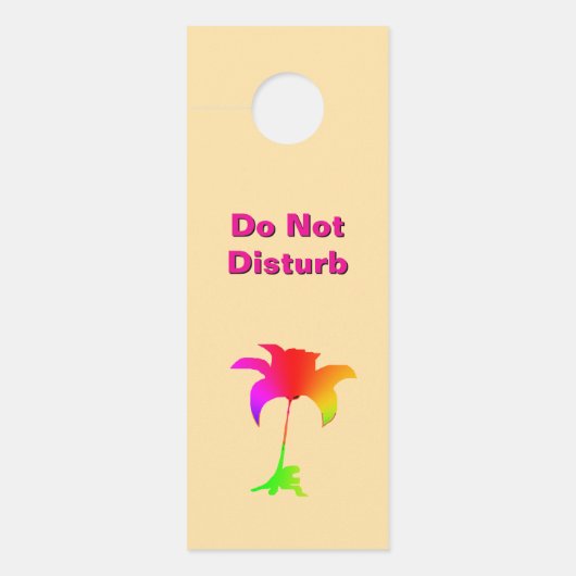 Nicht stören / Bitte klopfen florale Beige Türanhänger (Vorderseite)