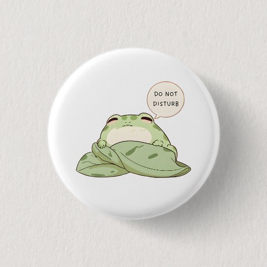 Nicht stören-Frosch-Schlaf-Kawaii-Design Button (Vorderseite)