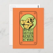 Nicht stören, Genie am Arbeitsplatz (Farbensperrlo Postkarte (Vorne/Hinten)