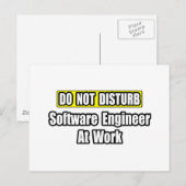 Nicht stören...Software-Ingenieur bei der Arbeit Postkarte (Vorne/Hinten)