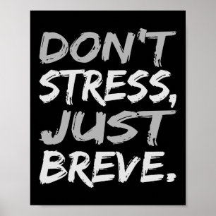 Nicht Stress Breve Dyslexia Awareness Silver Poster