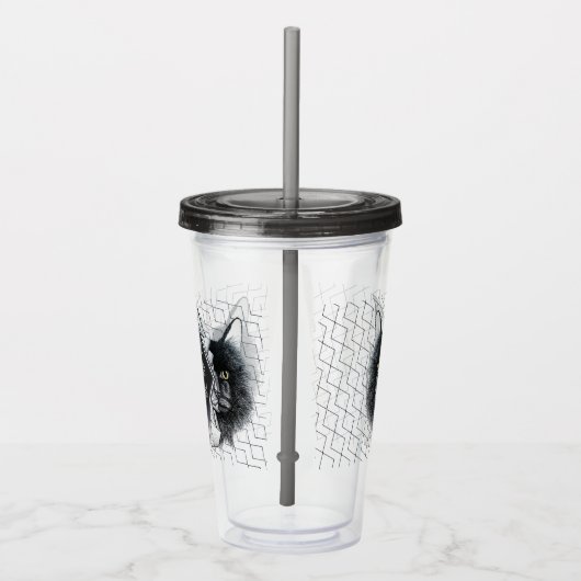 Nicht stress Meowt Geometric Cat Acryltrinkbecher (Rechts)