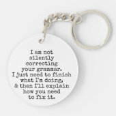 Nicht stumm korrigieren Sie Ihr Grammatik-Schwarz Schlüsselanhänger (Rückseite)