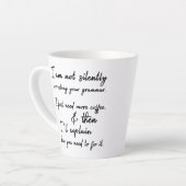 Nicht stumm korrigieren Sie Ihr Grammatik, sondern Milchtasse (Linke Ecke)