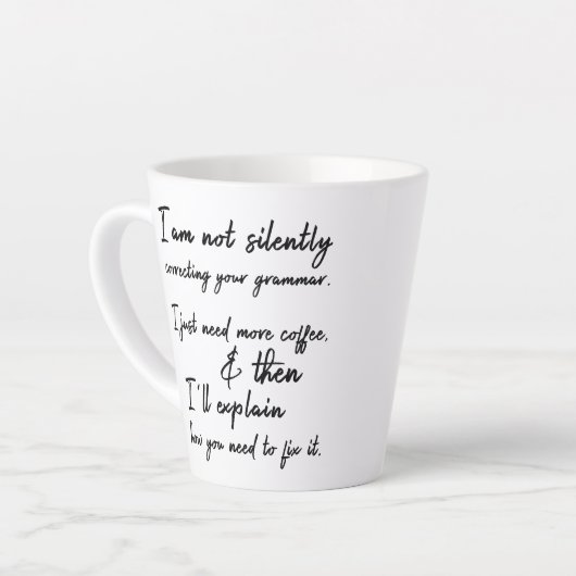 Nicht stumm korrigieren Sie Ihr Grammatik, sondern Milchtasse (Linke Ecke)