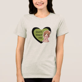 Nicht süß finden Anime-Herz-Grafik Frauen T-Shirt Tri-Blend Shirt