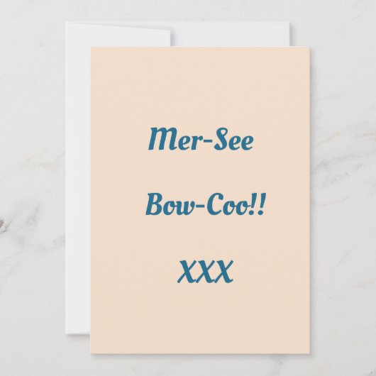 Nicht tatsächliche Rechtschreibung! Dankeskarte (Vorderseite)