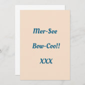 Nicht tatsächliche Rechtschreibung! Dankeskarte (Vorne/Hinten)