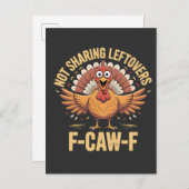 Nicht teilnehmende Leftovers von F-Caw-F-Erntedank Einladungspostkarte (Vorne/Hinten)