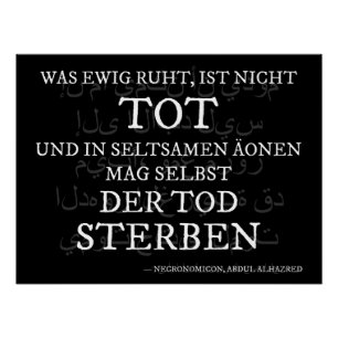 „Nicht tot ist...“ – Das Necronomicon-Zitat Poster
