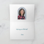 Nicht traditionelle Blue Poinsettia Urlaubskarte Feiertagskarte (Innenseite)