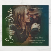 Nicht traditionelle Hochzeit speichern Sie die Ver Schaumweinetikett (Einzelnes Label)