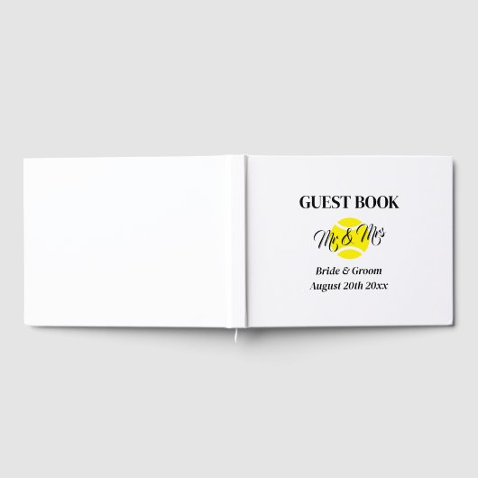 Nicht traditionelle Mr. & Mrs. Tennis Themenhochze Gästebuch (Voll)